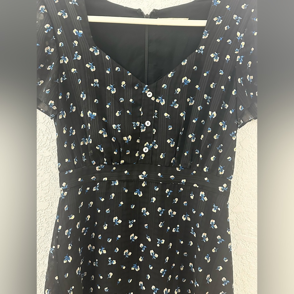 Revolve THE EAST ORDER Ami floral Short Sleeve Mini Black small fall Dress - Picture 6 of 11